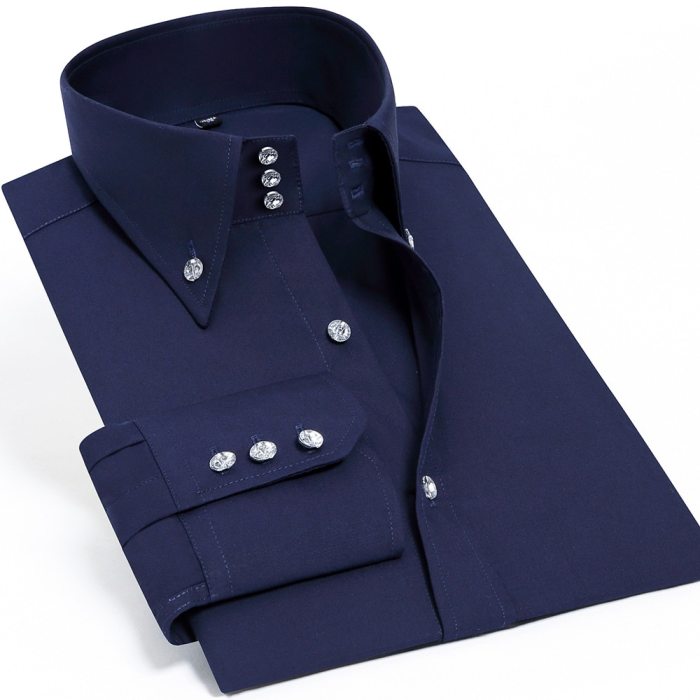 Mens high collar dress shirts