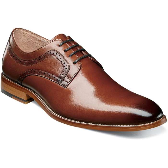 Mens cognac oxford dress shoes