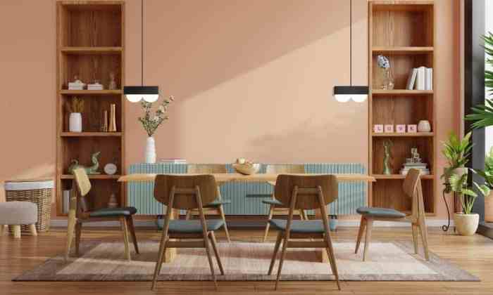 How to decorate floating shelf in dining room