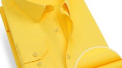 Mens yellow plaid dress shirt