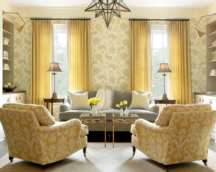 How to decorate a yellow family room