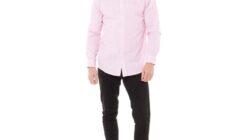 Men's pink long sleeve dress shirt