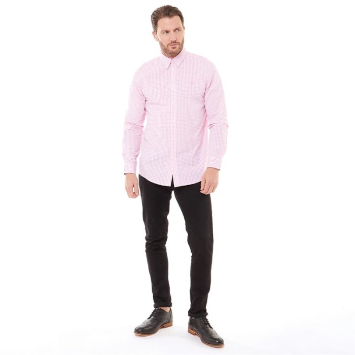 Men's pink long sleeve dress shirt