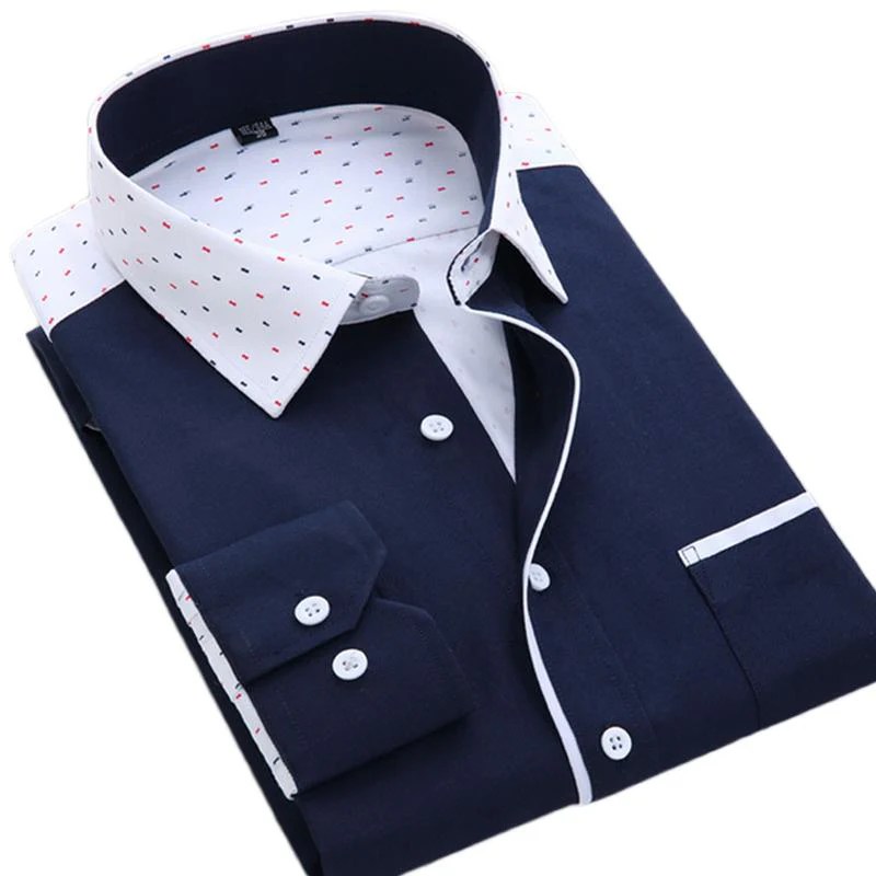 Shirts shirt dress mens long fashion business collar male double slim tops brand sleeves men clothing group alibaba